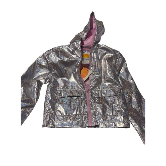 C & C 8 silver lightweight hooded lined jacket windbreaker nwt perfect - Picture 1 of 6